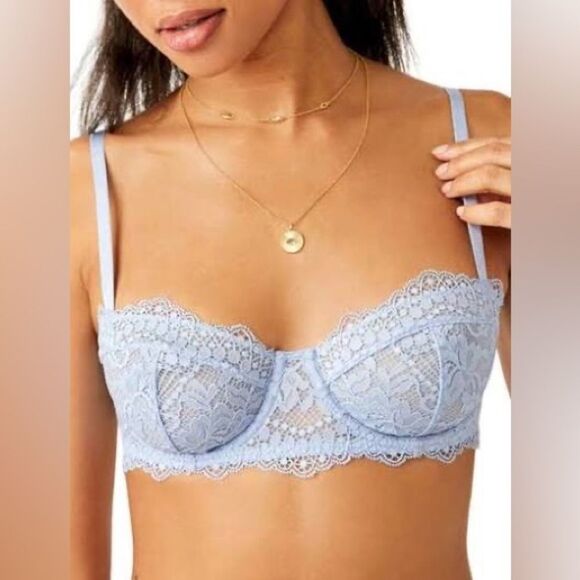INTIMATELY FREE PEOPLE Maya Blue Lace Convertible Balconette Bra Underwire‎ New - Picture 15 of 15